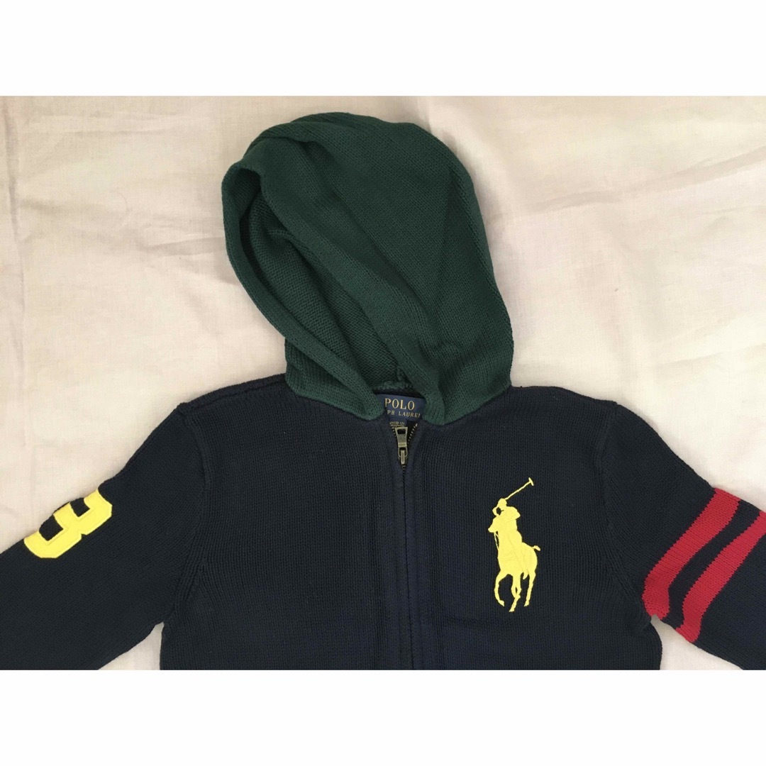 POLO RALPH LAUREN(ポロラルフローレン)の新品未使用　ポロラルフローレン コットンニットパーカー 150 キッズ/ベビー/マタニティのキッズ服男の子用(90cm~)(ニット)の商品写真