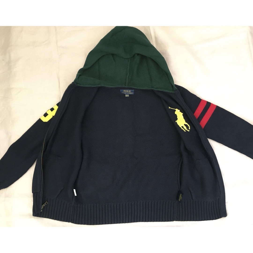 POLO RALPH LAUREN(ポロラルフローレン)の新品未使用　ポロラルフローレン コットンニットパーカー 150 キッズ/ベビー/マタニティのキッズ服男の子用(90cm~)(ニット)の商品写真