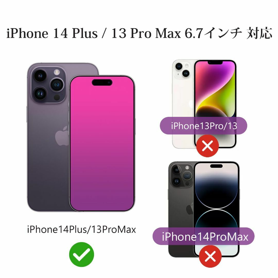 2枚 iPhone 13 Pro Max/14 Plus ガラスフィルム 覗き見 スマホ/家電/カメラのスマホアクセサリー(その他)の商品写真