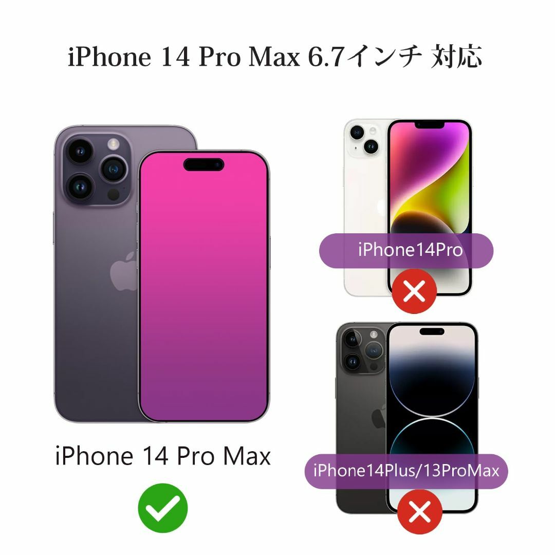 2枚 iPhone14 Pro Max ガラスフィルム 覗き見防止 紫 グラデー スマホ/家電/カメラのスマホアクセサリー(その他)の商品写真