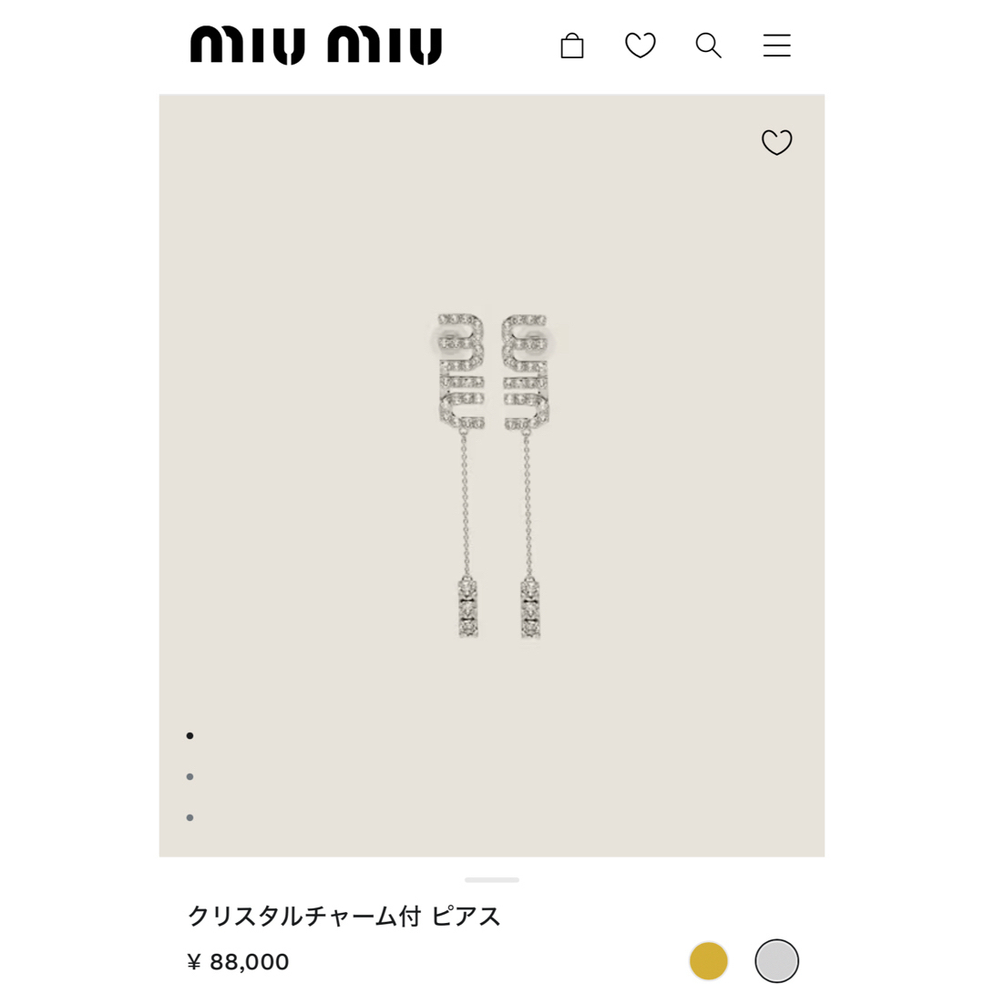 miumiuピアスアクセサリー