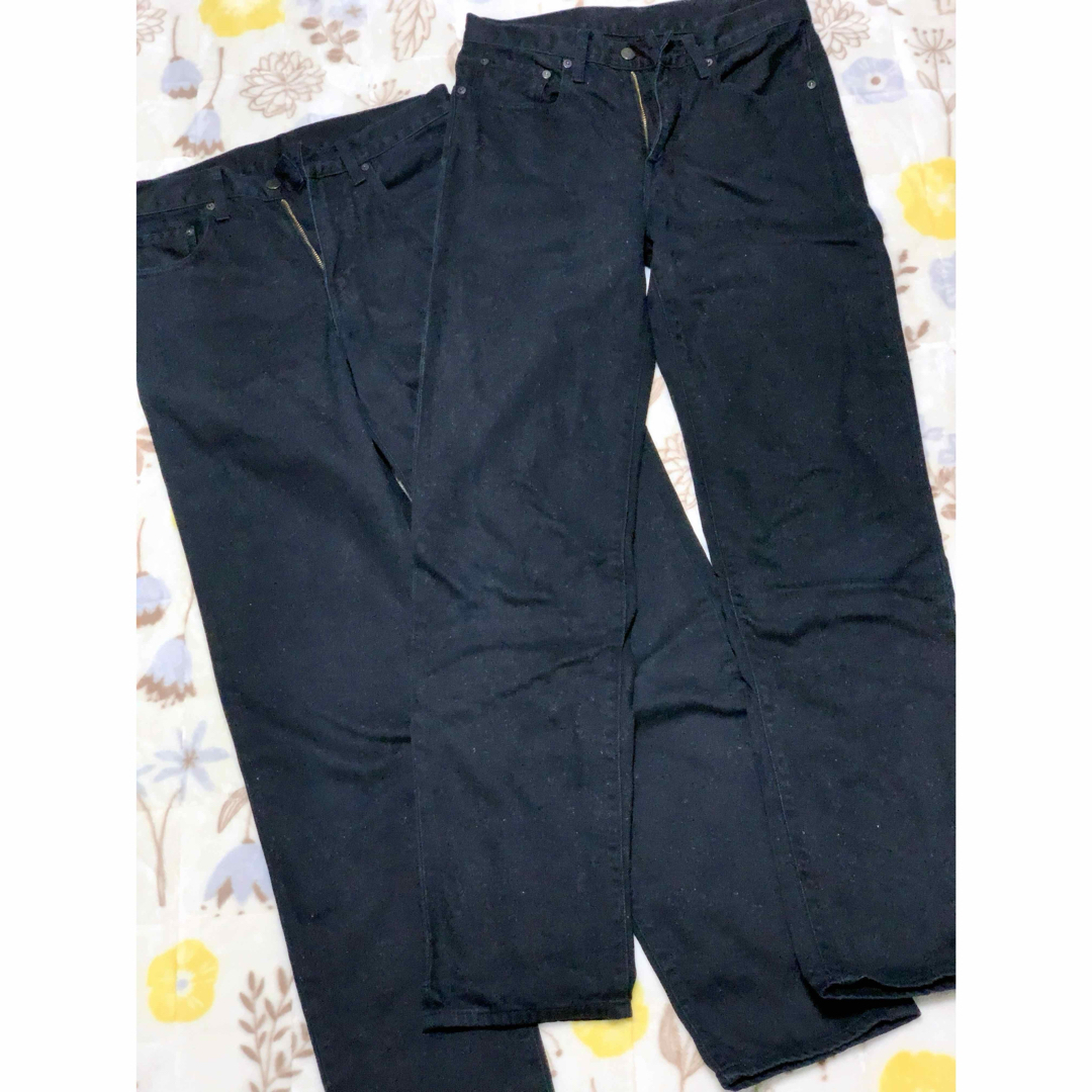MUJI (無印良品)(ムジルシリョウヒン)のデニムレギュラーパンツ　股下８２ｃｍ　紳士２９（７３．５ｃｍ）・黒 メンズのパンツ(デニム/ジーンズ)の商品写真