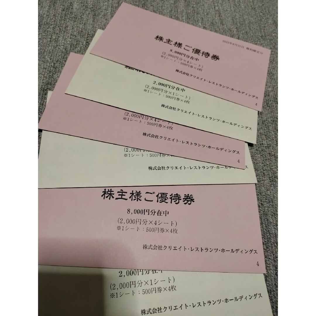 ベスト商品 クリエイト・レストランツ 株主優待券 30000円分 | tn