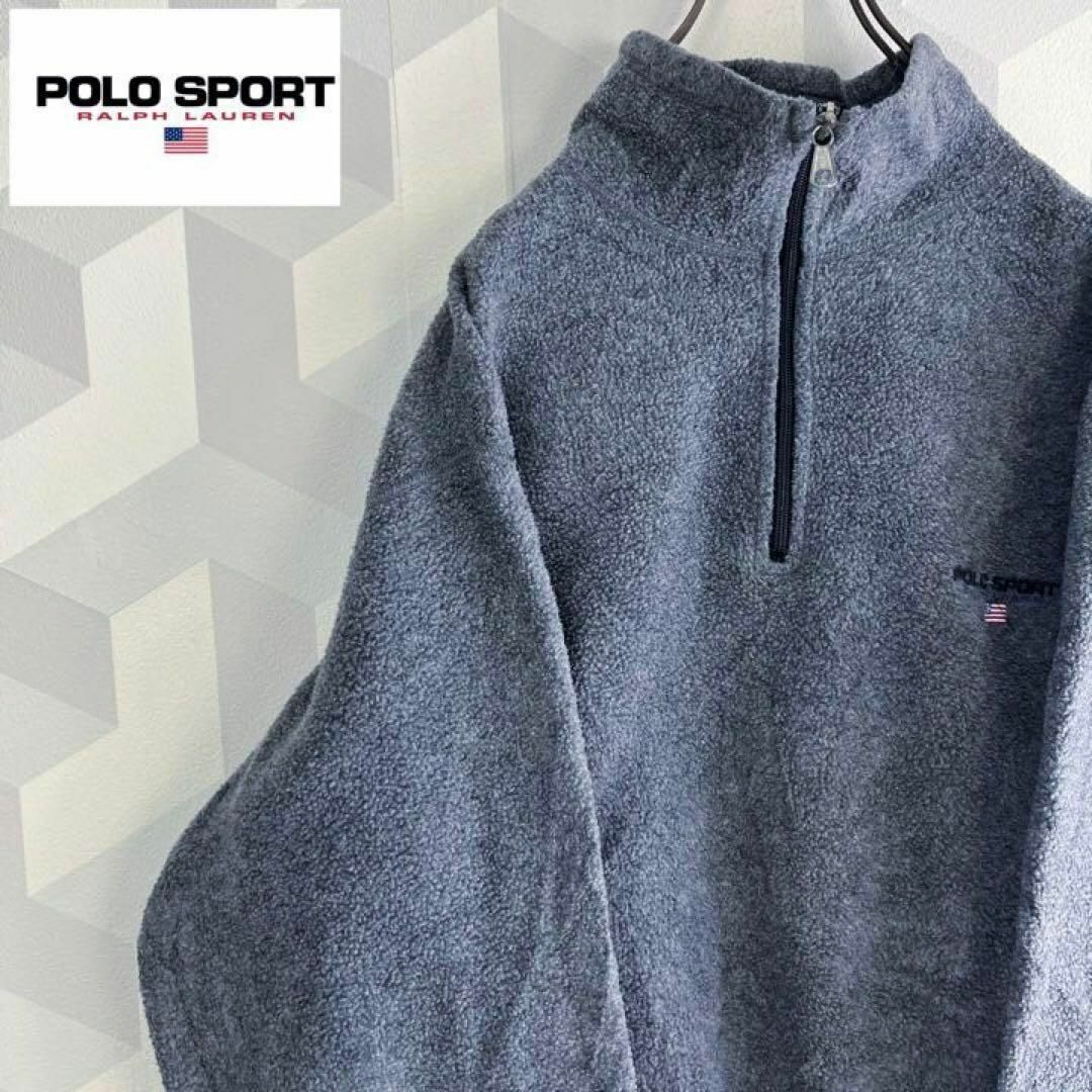 Ralph Lauren - 【90s USA製】Polo Sport刺繍ハーフジップフリース