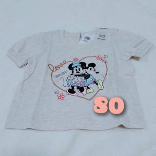 ギャップ(GAP)の【新品】 ディズニー ミッキー＆ミニー Tシャツ 80cm(Tシャツ/カットソー)