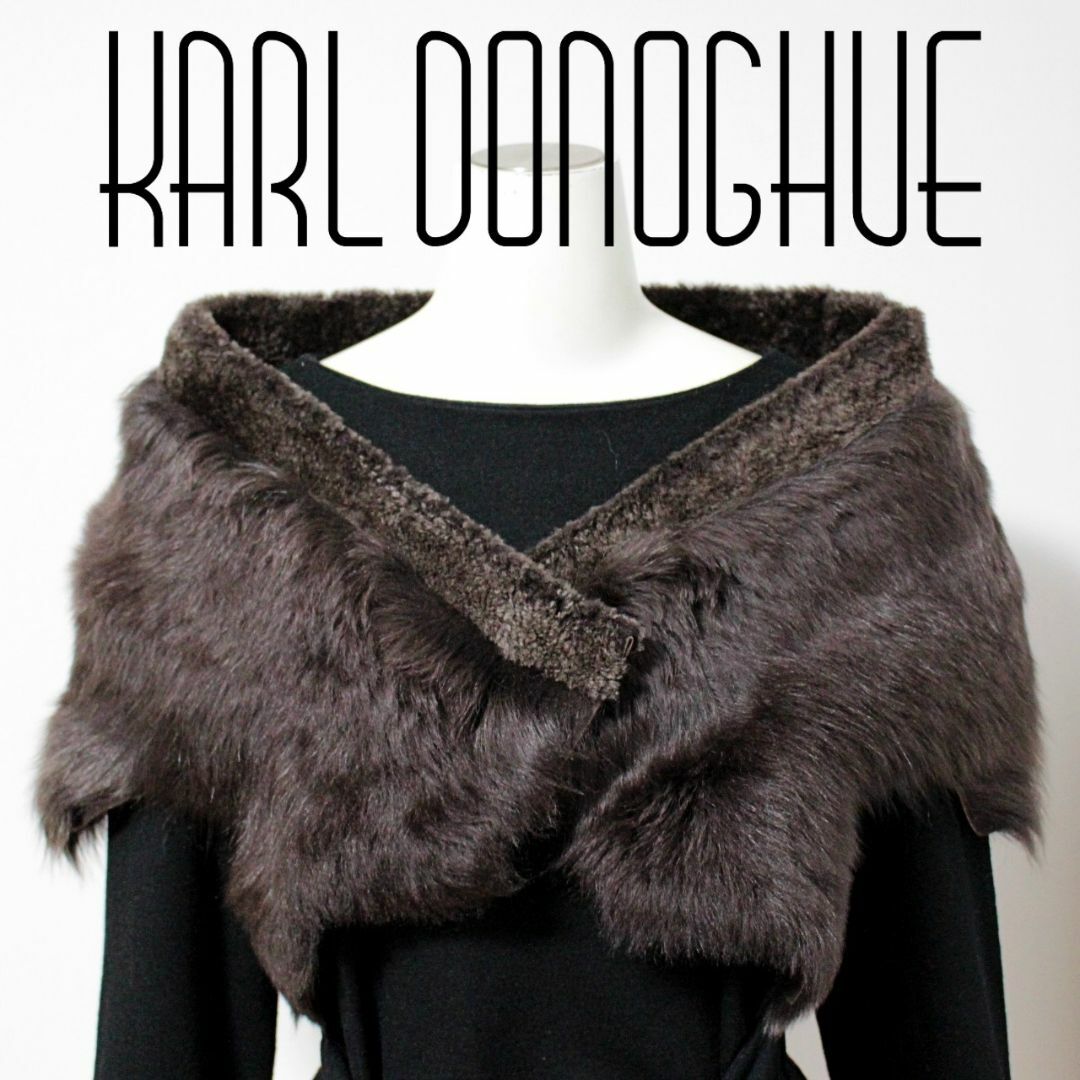 Lambskin100%カールドノヒュー KARL DONOGHUE 羊革 ファー マフラー