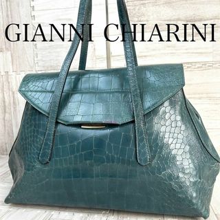 ジャンニキャリーニ(GIANNI CHIARINI)のGIANNI CHIARINI ✨ クロコ型押し トートバッグ A4可 牛革(トートバッグ)