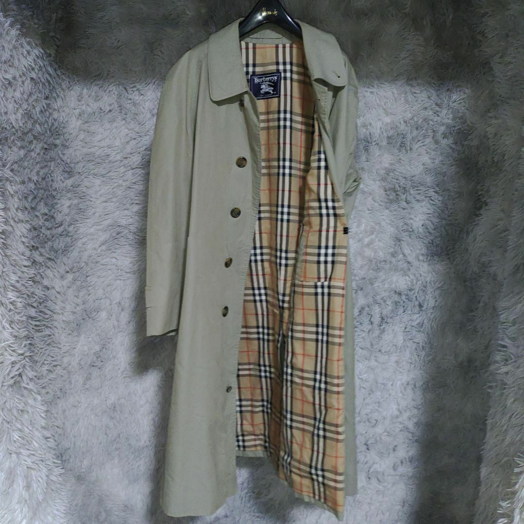 BURBERRY(バーバリー)の5-56超美品　バーバリーズ　ステンカラーコート　定番ノヴァチェック　玉虫色 メンズのジャケット/アウター(ステンカラーコート)の商品写真