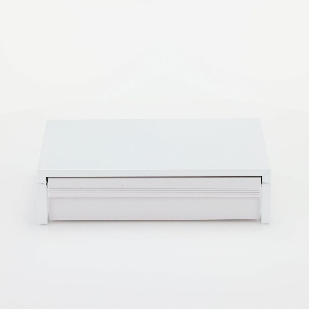【色: 白/引き出し付】リヒトラブ パソコン台 モニター台 机上台 白 幅39×オフィス用品一般
