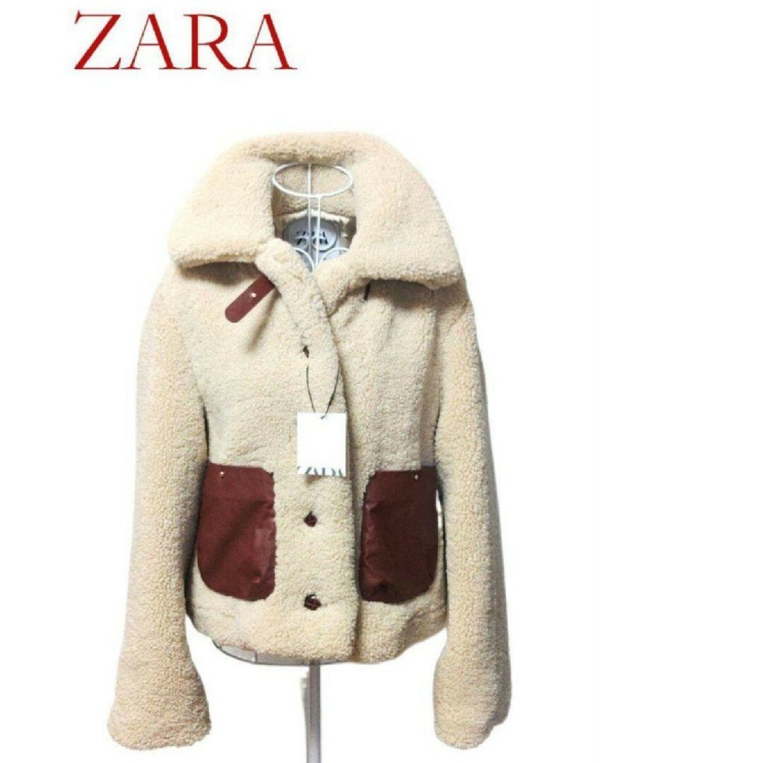 ZARA(ザラ)の✨新品 ✨ZARA ★モコモコ★ブルゾン★ボアジャケット★sizeS レディースのジャケット/アウター(ブルゾン)の商品写真