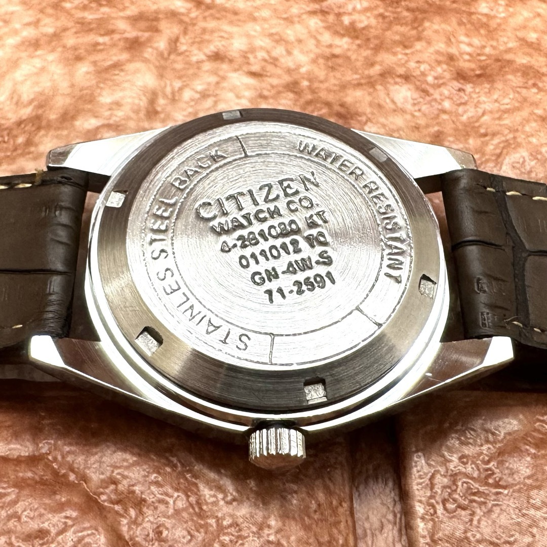 CITIZEN(シチズン)の【美品】シチズン/機械式自動巻き/ヴィンテージ/メンズ腕時計/ホワイト/レッド メンズの時計(腕時計(アナログ))の商品写真