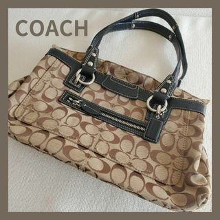 コーチ(COACH)の【COACH】シグネチャー ハンドバッグ トートバッグ カーキ ベージュ(ショルダーバッグ)