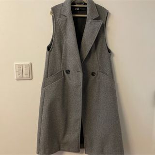 ザラ(ZARA)のZARA ロングジレ　グレー(ベスト/ジレ)