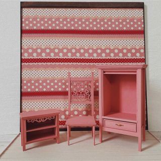 Reversible Board Dollhouse ピンクリボン(ミニチュア)