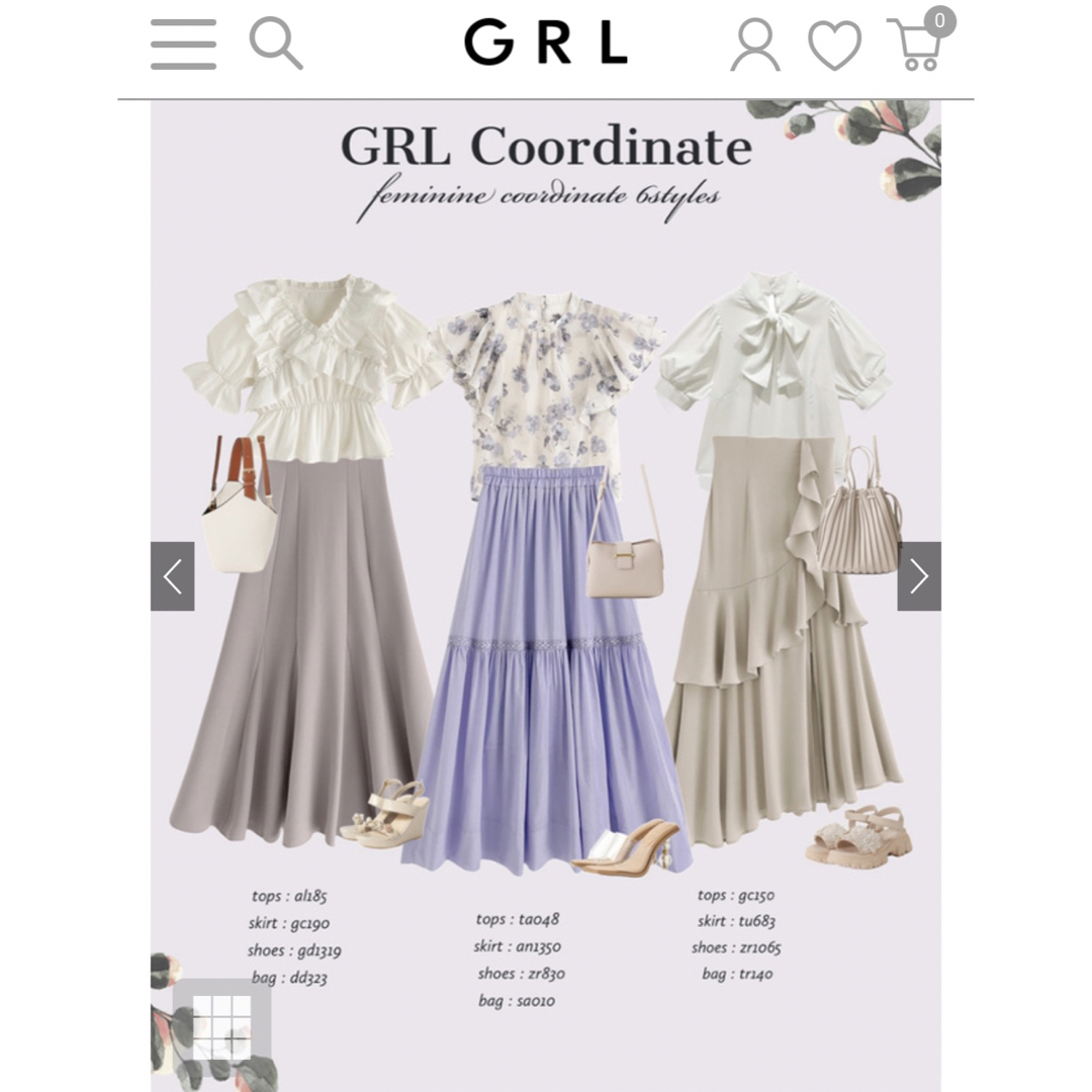 GRL(グレイル)のGRL 花柄オーガンジーダブルフリルスリーブブラウス[ta048] グレイル レディースのトップス(シャツ/ブラウス(半袖/袖なし))の商品写真