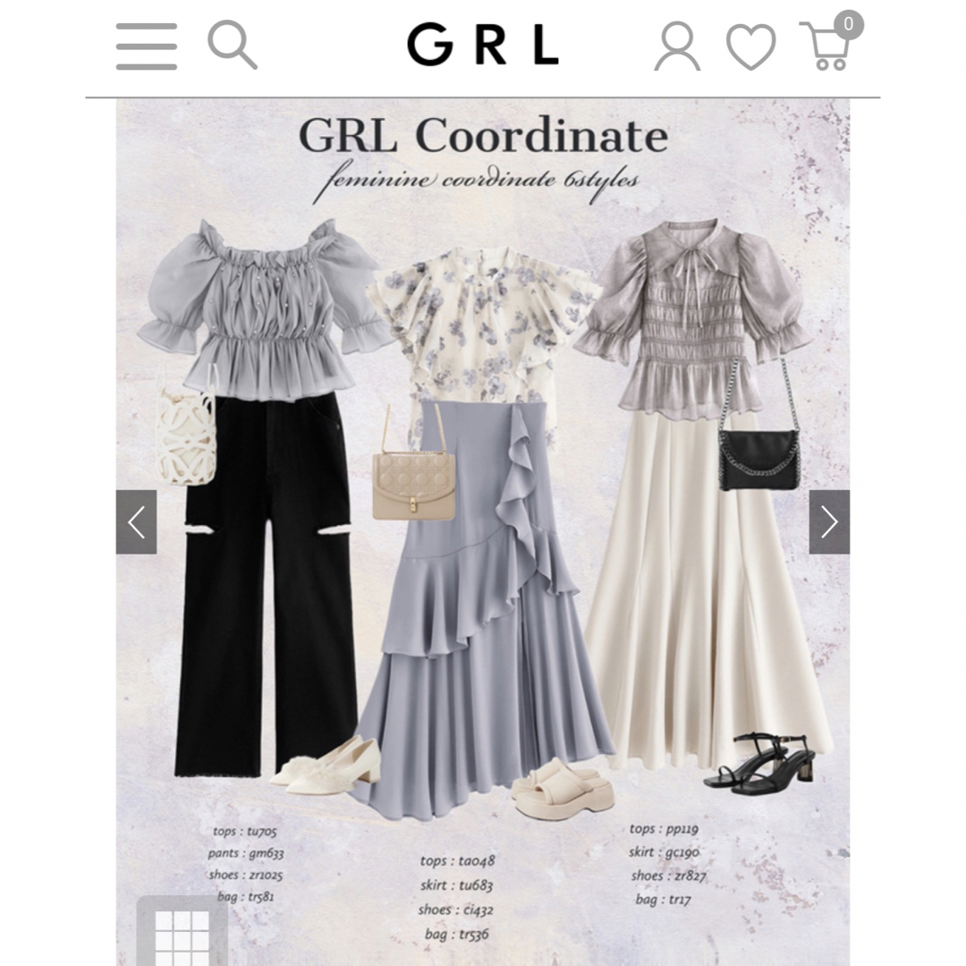 GRL(グレイル)のGRL 花柄オーガンジーダブルフリルスリーブブラウス[ta048] グレイル レディースのトップス(シャツ/ブラウス(半袖/袖なし))の商品写真