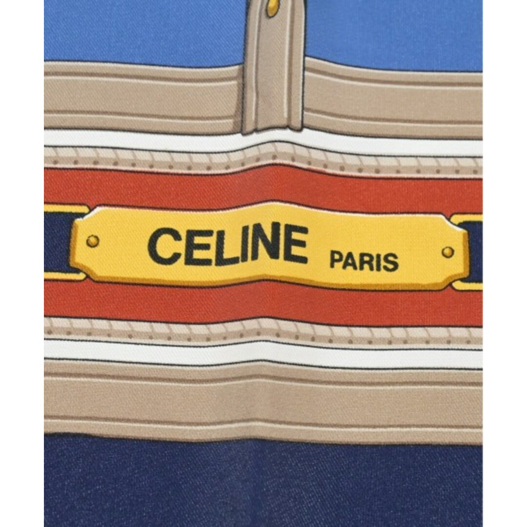 celine - CELINE セリーヌ バンダナ・スカーフ - 青x紺xベージュ等(総