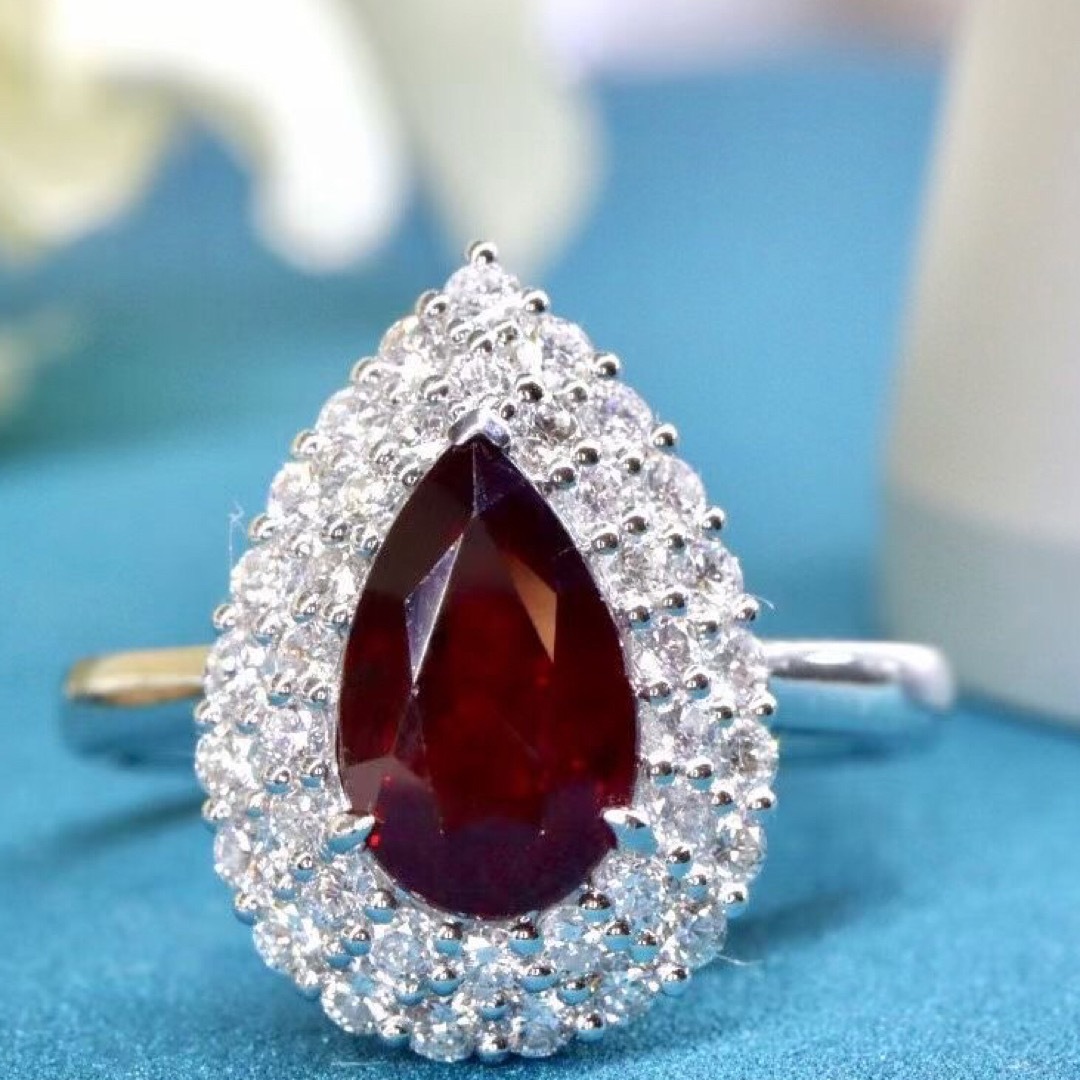 天然 ルビー ダイヤモンド リング 2.03ct k18 f レディースのアクセサリー(リング(指輪))の商品写真