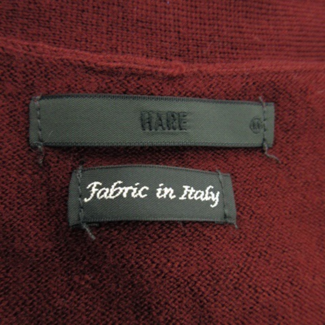 HARE(ハレ)のハレ カーディガン ニット Vネック 長袖 ウール シンプル M 紫 ボルドー メンズのトップス(カーディガン)の商品写真