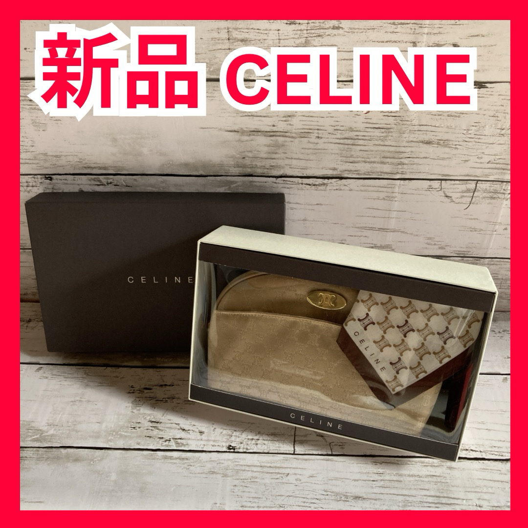 celine(セリーヌ)のセリーヌ　ポーチ　ハンカチ　ギフトボックス　ギフト　誕生日　セット レディースのファッション小物(ハンカチ)の商品写真