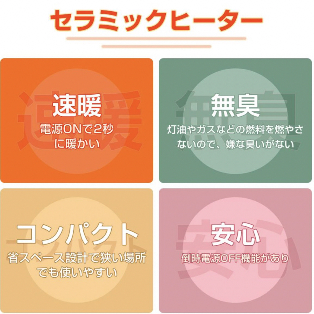 ❤️持ち運び便利❤️電気 小型 ヒーター 暖房 パネルヒーター 足元ヒーター スマホ/家電/カメラの冷暖房/空調(電気ヒーター)の商品写真