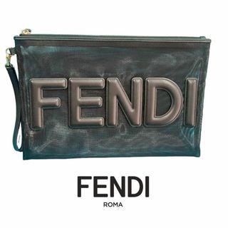 フェンディ(FENDI)のFENDI ブラック ラージ フラット ポーチ(ポーチ)