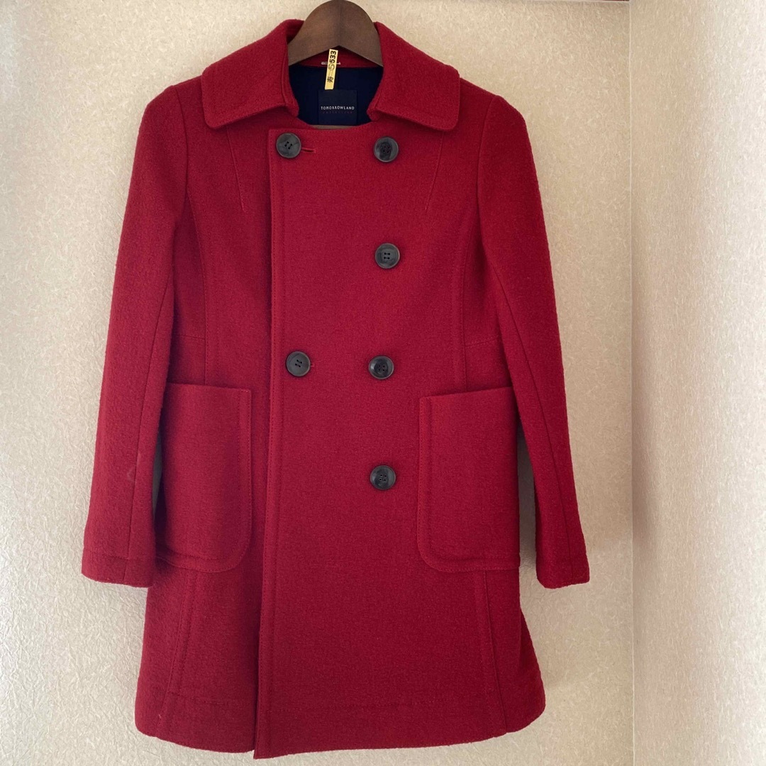 TOMORROWLAND(トゥモローランド)のTOMORROWLAND コート アウター 赤 ウール シンプル 38 日本製 レディースのジャケット/アウター(ピーコート)の商品写真