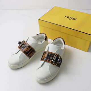 フェンディ(FENDI)の美品 フェンディ FENDI 6734 ズッカ ローカットスニーカー 36/ホワイト シューズ 23cm【2400013652285】(スニーカー)