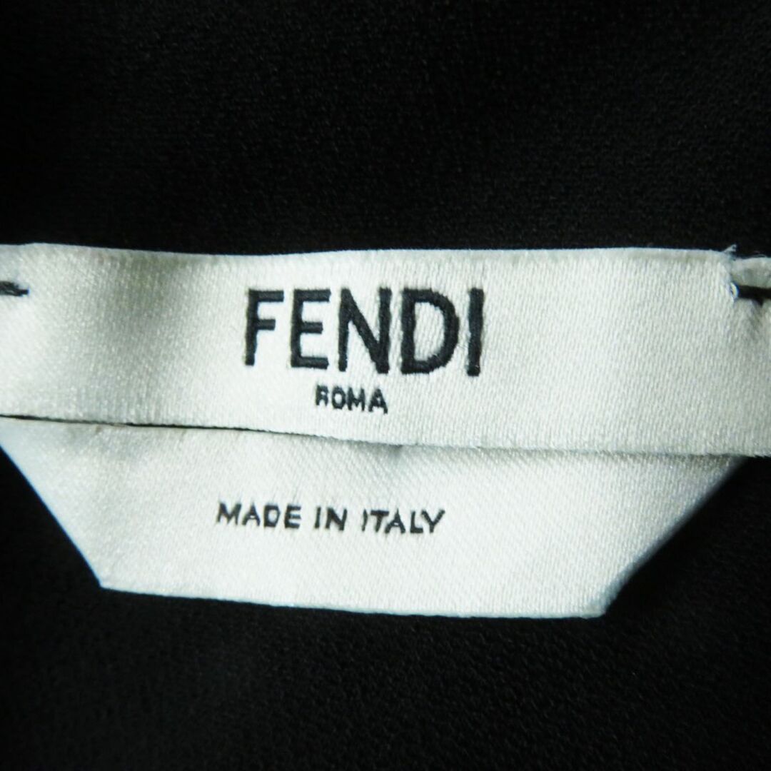 FENDI(フェンディ)の美品◎正規品 伊製 FENDI フェンディ 22SS FD8655 レディース 花モチーフ ケープ付き 超ロング バルーンワンピース ブラック 38 保管袋付き レディースのワンピース(ひざ丈ワンピース)の商品写真