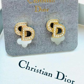 Christian Dior - 極美品 Dior イヤリング CDロゴ ゴールド ライン