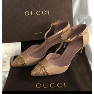 グッチ(Gucci)の♡新品未使用♡GUCCI グッチ レザー パンプス ハイヒール スタッズ(ハイヒール/パンプス)