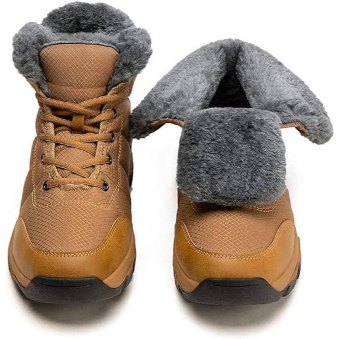 スノーブーツ　裏起毛　ボア　防寒　スノーシューズ　25.5cm  ブラウン メンズの靴/シューズ(ブーツ)の商品写真