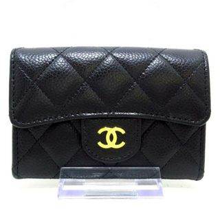 シャネル(CHANEL)のシャネル カードケース美品  マトラッセ 黒(名刺入れ/定期入れ)