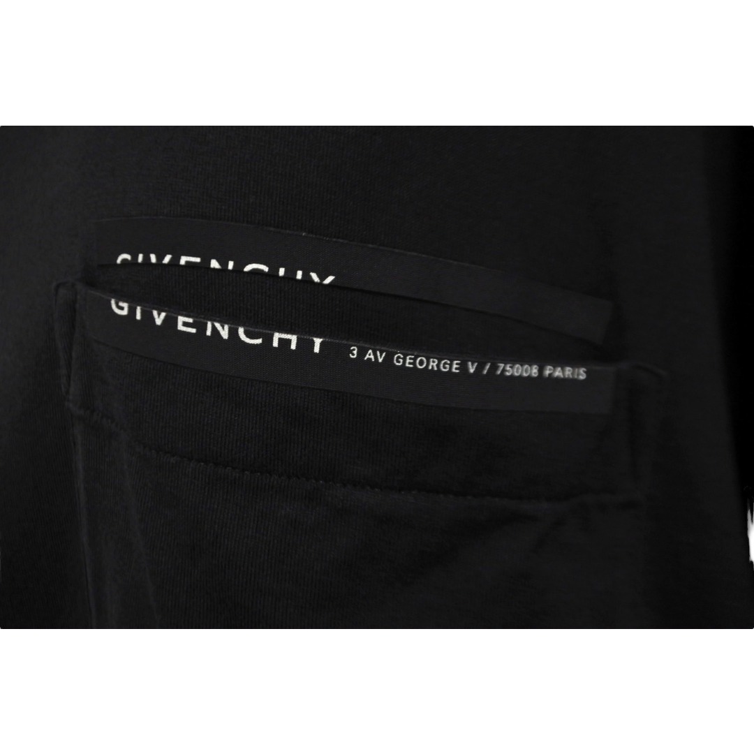 GIVENCHY(ジバンシィ)のGIVENCHY ジバンシィ 半袖Ｔシャツ Ribbon Trimmed Logo BM70VA3002 ブラック コットン 美品 中古 57712 レディースのトップス(Tシャツ(半袖/袖なし))の商品写真