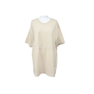 ジバンシィ(GIVENCHY)のGIVENCHY ジバンシィ 半袖Ｔシャツ トップス BM71DS3Y6B ポルトガル製 ロゴ刺繍 コットン ベージュ サイズL 良品 中古 57709(Tシャツ(半袖/袖なし))