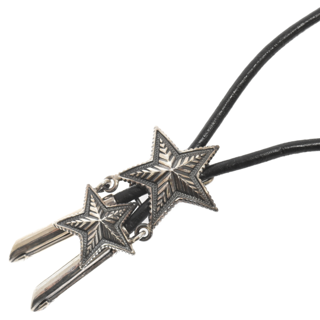 11センチ横幅CODY SANDERSON コディーサンダーソン Large Star in Star Bolo Tie ラージ スター イン スター ループ タイ ネックレス シルバー