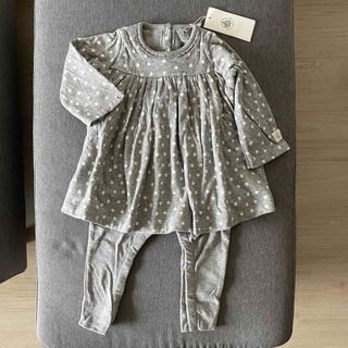 プチバトー(PETIT BATEAU)のプチバトー　スパッツ付きワンピース　12m 74cm(ワンピース)