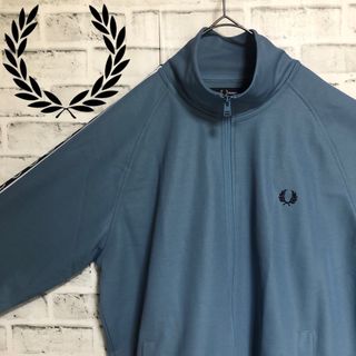 フレッドペリー(FRED PERRY)の希少XL⭐️Fred Perry トラックジャケット テープ刺繍月桂樹 ブルー紺(ジャージ)