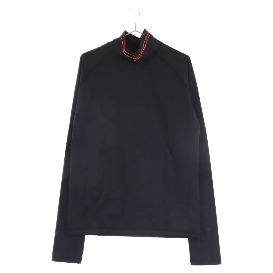 Dior(ディオール)のDIOR ディオール ラバーロゴ モックネック ロングスリーブカットソー長袖Tシャツ ブラック 213J636A0744 メンズのトップス(Tシャツ/カットソー(七分/長袖))の商品写真
