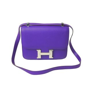 エルメス(Hermes)のHERMES エルメス ショルダーバッグ コンスタンス 24 バイオレットパープル シルバー金具 エプソン □P刻印 57795 美品 中古(ハンドバッグ)