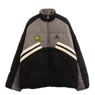 バレンシアガ(Balenciaga)のBALENCIAGA バレンシアガ Black Padded bomber jacket B675462 TK048 ロゴ刺繍 パデットボンバージャケット アウター グレー/ブラック(ダウンジャケット)