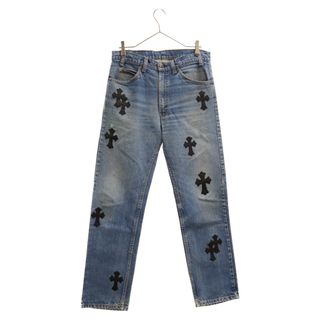 クロムハーツ(Chrome Hearts)のCHROME HEARTS クロムハーツ ×LEVIS VNTG JEAN 505 リーバイス クロスパッチ付き ストレートデニムパンツ インディゴ(デニム/ジーンズ)