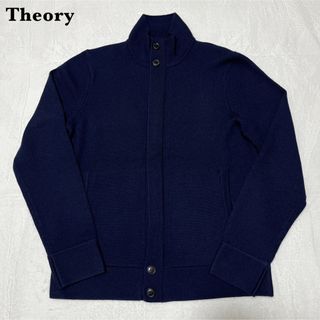 セオリー(theory)の【極美品】Theory ドライバーズニット ダブルフェイス ネイビー 40(カーディガン)