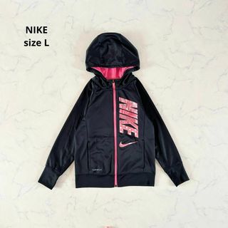 ナイキ(NIKE)の【美品】Lサイズ NIKE ナイキ パーカー ピンクロゴ でかロゴ スポーツ(ジャケット/上着)