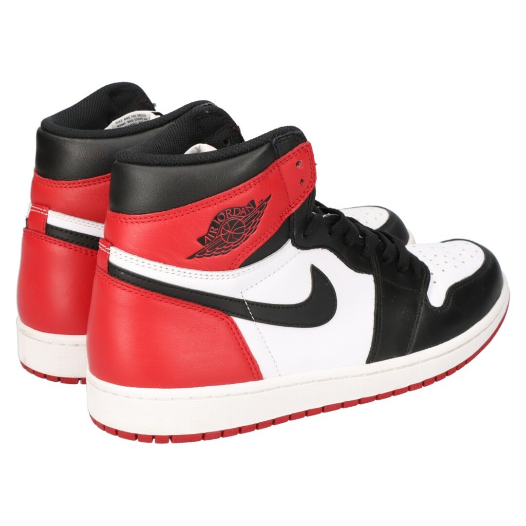 NIKE(ナイキ)のNIKE ナイキ AIR JORDAN1 RETRO HIGH OG BLACK TOE エアジョーダン1 レトロ ハイカットスニーカー ブラック/レッド つま黒 US10.5/28.5cm 555088-125 メンズの靴/シューズ(スニーカー)の商品写真