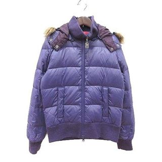 トミーガール(tommy girl)のトミーガール ダウンジャケット ジップアップ フード 総裏地 切替 リブ S 紫(ダウンジャケット)