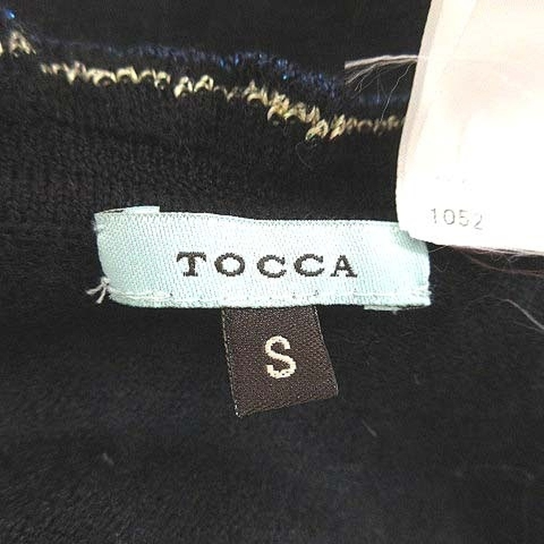 TOCCA(トッカ)のトッカ ニットカーディガン 長袖 フリル ライン ウール S 黒 ブラック レディースのトップス(カーディガン)の商品写真