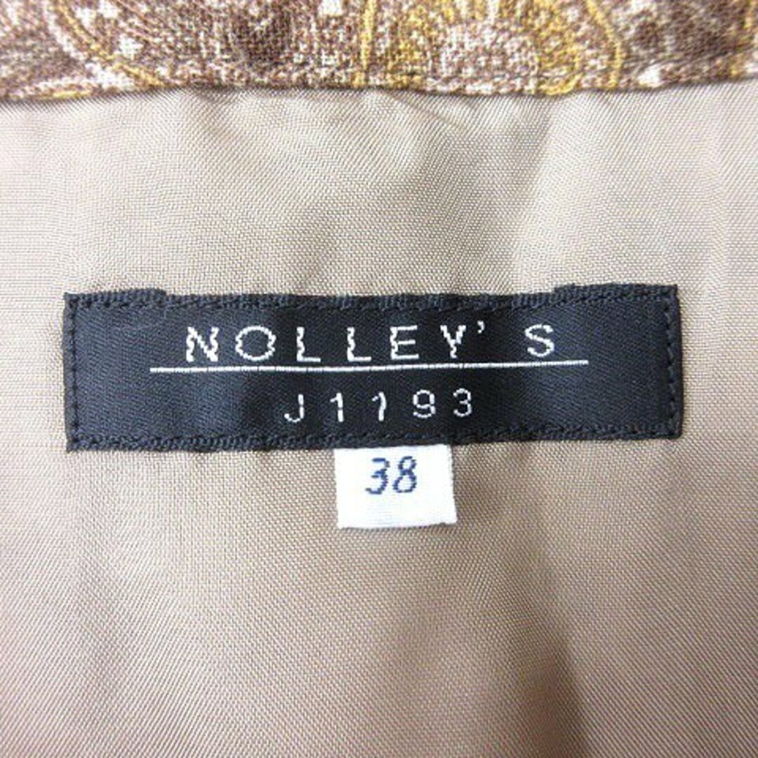 NOLLEY'S(ノーリーズ)のノーリーズ フレアスカート ひざ丈 総柄 ウール 38 ベージュ レディースのスカート(ひざ丈スカート)の商品写真