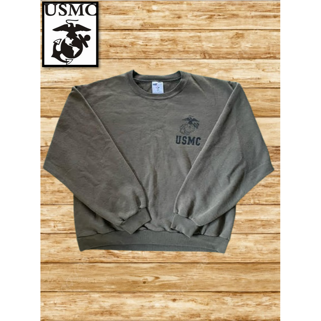 MILITARY(ミリタリー)の激レア　ヴィンテージ　USMC　スウェット　古着　ミリタリー　オーバーサイズ メンズのトップス(スウェット)の商品写真