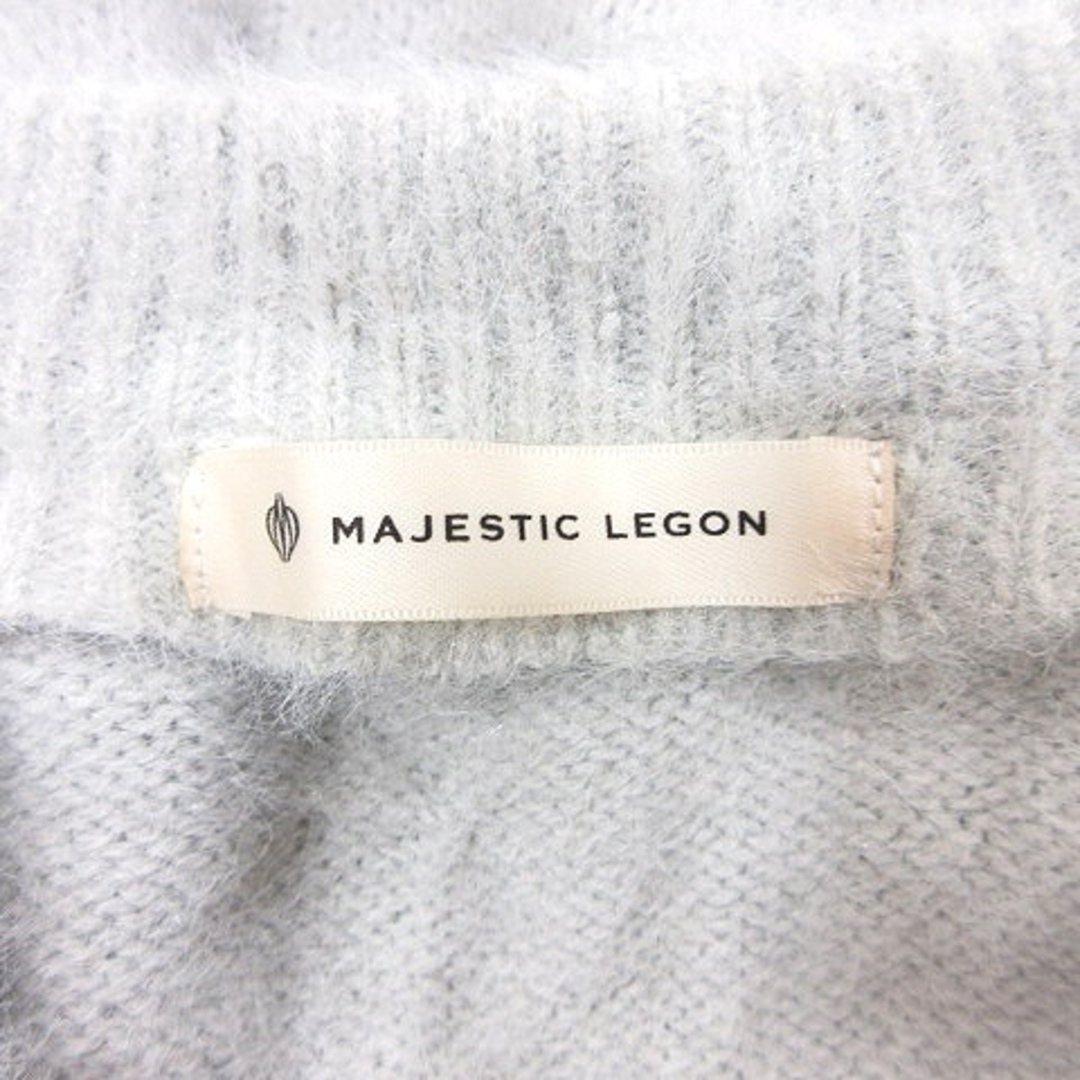 MAJESTIC LEGON(マジェスティックレゴン)のマジェスティックレゴン シャギーニットセーター レース 長袖 M 水色 ■MO レディースのトップス(ニット/セーター)の商品写真